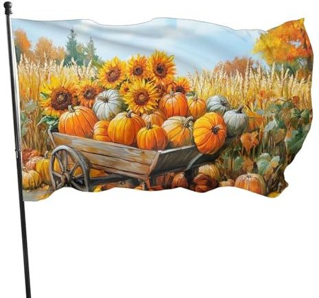 BoltPack Gartenflagge mit Ösen, Herbsternte, 90 x 150 cm, für Outdoor-Jahreszeiten, Feiertagsdekorationen, Partyzubehör