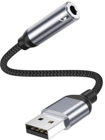 YLLZI Adattatore audio da USB a jack da 3,5 mm, Scheda Audio Esterna Adattatore USB-A a Jack per Cuffie e Microfono, Compatibile con Tablet PC, PS4/PS5, Per Macbook, Linux e altro ancora