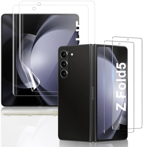 JEHOO 2Set 6PCS for Samsung Galaxy Z Fold 5 Screen Protector, [2+2+2 Pcs] Inner Soft TPU + Front Tempered Glass + Camera Lens Protector with Upgrade Alignment Tool 4