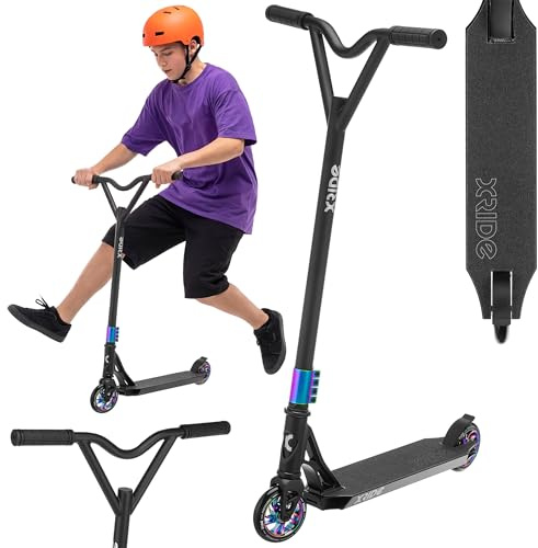 Xride Stunt Scooter Kinder und Erwachsene, Stunt Roller mit ABEC 9 Kugellagern, Pro Tretroller für Stunts und Tricks, Stunt Roller Kinder 10 Jahre, Scooter Erwachsene und Kinderroller, Stuntscooter
