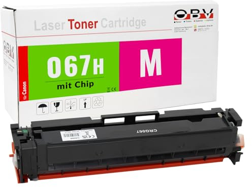 OBV 067H Toner Magenta XL kompatibel für Canon, ca. 2.350 Seiten | Kompatibel mit LBP631Cw, LBP633Cdw, MF651Cw, MF655Cdw, MF655Cx, MF657Cdw, mit Chip und Füllstandsanzeige