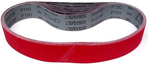 VSM Schleifband XK870X – 40 x 760 mm – Körnung P120 – 10 Stück – aggressives Keramikkorn für Metall Edelstahl – reißfestes robustes Gewebe – wasserfest – Profi-Schleifbänder für Rohrbandschleifer
