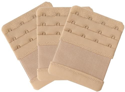 SAMGU Bra Extender 4 Hook Women Bra Extension Strap Elastic Stretchy, 3 PCS