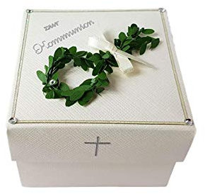 Geschenkschachtel Geldgeschenk zur Kommunion Buchsfisch