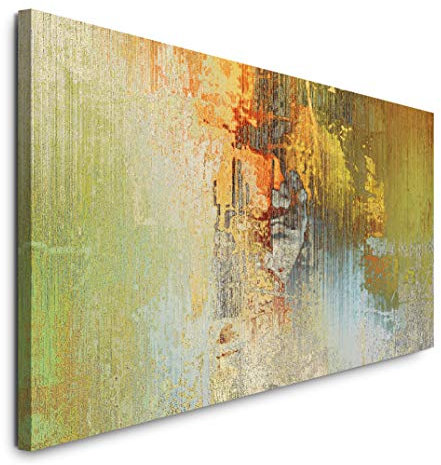 Paul Sinus Art GmbH Abstrakte Kunst 120x 50cm Panorama Leinwand Bild XXL Format Wandbilder Wohnzimmer Wohnung Deko Kunstdrucke