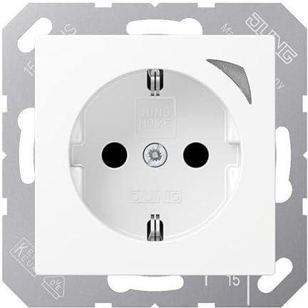 JUNG Home Smart SCHUKO® Steckdose Energy BTA1521 SE WWM, mit Strommessung, Safety+, Kompatibel mit Alexa, Steuerung über Bluetooth®, Schneeweiß matt