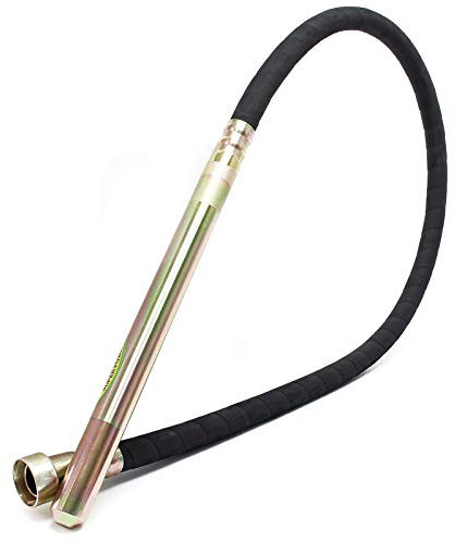 Wiltec Rüttelflasche mit Ø 35 mm für Elektro Betonrüttler, Flaschenrüttler mit 200 cm Schlauchlänge, Innenrüttler mit flexibler Welle