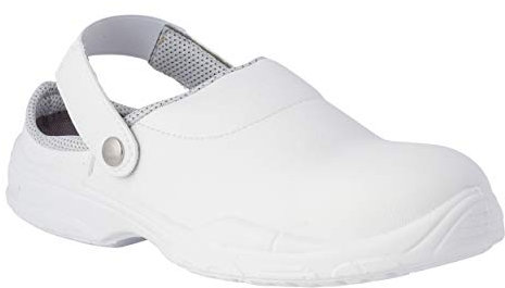 REPOSA Medical Sanitär-Clogs für Damen und Herren aus Mikrofaser + Sicherheitskappe aus Verbundstoff, Anti-Schock- und antistatische Hausschuhe mit Schnürsenkel, Sanitär- und Küchenschuhe, bequem, rutschfest