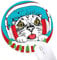 Red Headset White Cat Protect Animal Pet Liebhaber Rund Gummi Maus Pad Weihnachtsdekoration