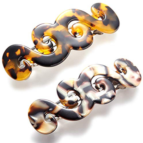 2 Stück Automatische Französisch Haarspangen für Damen Retro Haarspangen Mittelgroß Haarclips Für Damen dickes Fein Langes Haar