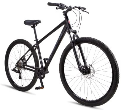 Schwinn Fleet Mountainbike für Erwachsene, 27,5Reifen, 17 Alurahmen, Vorderradfederung, 9-Gang, Scheibenbremsen, mattes schwarz