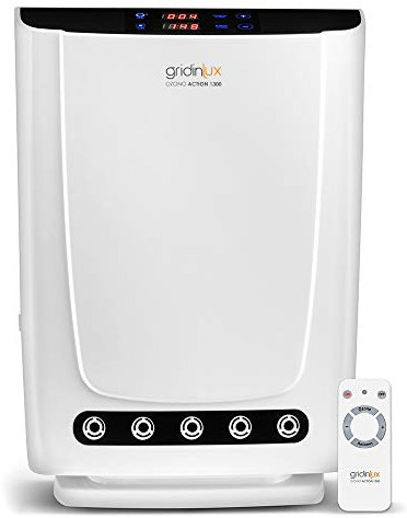 gridinlux | Generador de Ozono Action 1300 | Purificador de Aire y Agua | Mando a Distancia | Especial Hogar y Espacios Pequeños | Potencia y Duración Personalizables | 14W