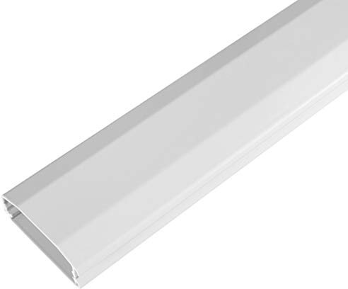 minify Click-Lock-Kabelkanalsystem aus Aluminium in den Farben Schwarz, Silber und Weiß - 110 cm Länge (110 cm, Weiß)