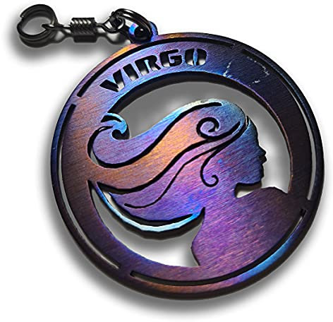 FORTILLO Sternzeichen Jungfrau Schlüsselanhänger - handgemachte (Titan)