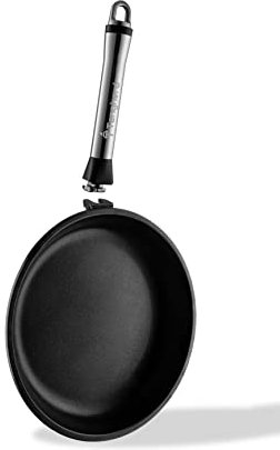 Tangherò Padella Bassa Antiaderente Con Manico Removibile Acciaio Inox 20cm Con Rivestimento Diamantato In Alluminio Pressofuso Bistecchiera Per Cucina Made in Italy PB20T