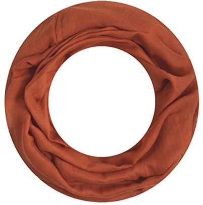 Majea Loop Alice schmaler Damen-Schal Loop Frühlingsschal Schlauchschal Rundschal Tuch uni unisex unifarben einfarbig Halstuch (rost), 160x52