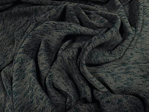 Hacci Slub Stretchstoff, leicht, Single Jersey, Melange Stoff, Meterware, Grün