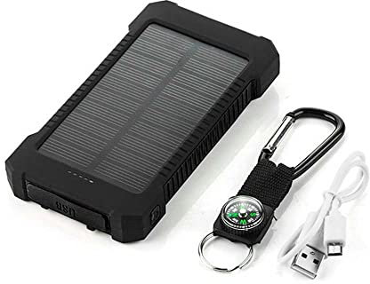 Solar External Battery for Samsung Galaxy S21+ Smartphone Tablet Universal Charger Power Bank 4000mAh 2 USB Ports