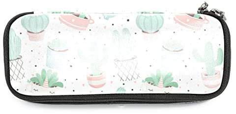 Kaktus-Kakteen-Herz-Muster Federmäppchen Stifthalter Aufbewahrungstasche mit Doppelreißverschluss