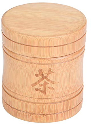 Tragbare leichte Bambus-Teeglas-Aufbewahrungsbehälter-Box mit drehbarem Deckel, Bambus-Teebox,Tee-Gravur auf dem Deckel für Aufbewahrungsbehälter-Box, Teeglas Aufbewahrung für Tee Teebehälter