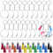 shynek Lot de 100 porte-clés vierges en acrylique pour travaux manuels avec vierges, porte-clés, pompons et anneaux ouverts pour projets en vinyle, fournitures de porte-clés à faire soi-même