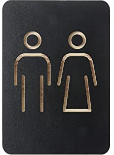 Europel Plaque de toilettes pictogramme homme femme - Symbole autocollant en bois pour WC et porte de salle de bain - Convient pour la maison, le bureau, l'école, magasin, restaurant
