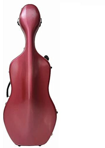 HDYNUZ Custodia per Violoncello 4/4 Custodia per Violoncello Air in Fibra di Carbonio Custodia Super Rigida Leggera e compressiva con Ruote (Color : Red)