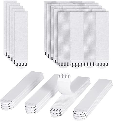 Voarge 32 paia strisce per appendere quadri, strisce adesive da appendere a parete, per marmo, piastrelle in ceramica, vetro, metallo, plastica, legno, 93 x 19 mm bianco