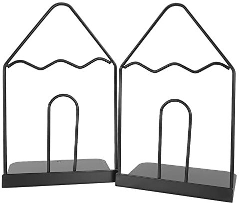 1 Paire de Serre-Livres en métal à Motif de Crayon Noir Simple, Organiseur de Livre en Fer évidé antidérapant pour Enfants