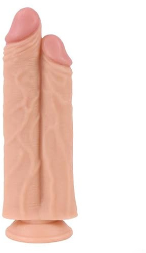 Godemichet double réaliste - XXL - 2 pénis glands, veines, ventouse puissante, sextoy, jouet anal, vaginal pour femme