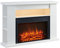 FLAMME 51 Lipson Electric Fireplace Suite White Colour with Storage Shelves Includes 2000w Heater with Glass Fronted Flame Effect, Remote Control