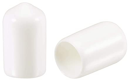 TA-VIGOR Lot de 50 embouts en caoutchouc ronds flexibles de 10 mm ID – Cache-boulons en vinyle blanc pour vis, tubes, câbles, fils, etc