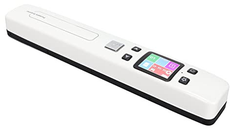 Tragbarer Dokumentenscanner, Tragbarer WiFi Fotoscanner für A4 Dokumente, Bilder, Texte in 300 600 1050 DPI, Schwarzweiß/Farbmodus, Unterstützt TF Kartenspeicherung (Weiß)