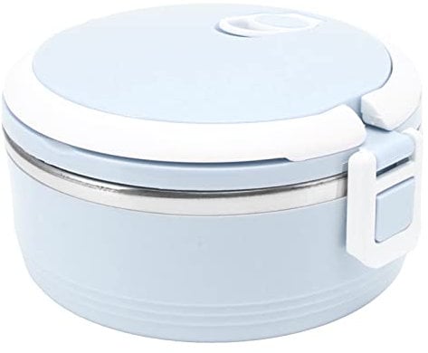 Ejoyous Portapranzo Termico con Isolamento Termico in Acciaio Inossidabile, Contenitori per Alimenti a Strato Singolo Mantengono il Cibo Caldo (Blu)