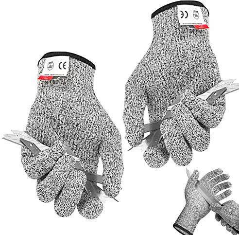 Ceolup Schnittschutz Handschuhe - Schnittschutzhandschuhe,Schneidehandschuhe, Schnittfeste Handschuhe,Für Metzger Küche Austern Shucking, Fleisch Schneiden, Holzschnitzen Und Garten