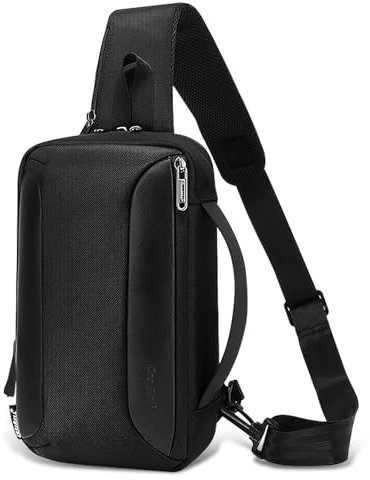 Qianyou Borsello Uomo Tracolla con Porta USB, Zaino Monospalla Uomo,Borsello Tracolla da Uomo per Tablet/iPad fino a 7,9, Sling Bag Impermeabile per Lavoro Sportivo/Treeking/Ciclismo/Viggio (Nero)