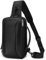 Qianyou Borsello Uomo Tracolla con Porta USB, Zaino Monospalla Uomo,Borsello Tracolla da Uomo per Tablet/iPad fino a 7,9, Sling Bag Impermeabile per Lavoro Sportivo/Treeking/Ciclismo/Viggio (Nero)
