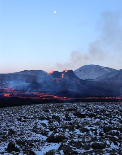THISIT DIY Handgemalt Ölgemälde Kit für Anfänger,Vulkan, Lava, Ausbruch-40 * 50 cm Rahmenlos