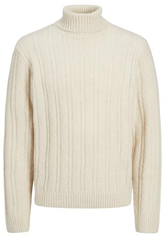 JACK & JONES Jprblatrent Knit Cable Roll Neck BF Jersey de Punto, Summer Sand/Detail:Melange, S para Hombre