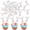 Ephlyn 24Pcs Mermaid Tail Cake Cupcake Toppers Acrylic Mermaid Cupcake Toppers Mini Mermaid Tail Figures Cake Decorations Glitter Mermaid Tail for Mermaid Party Baby Shower Party Supplies White