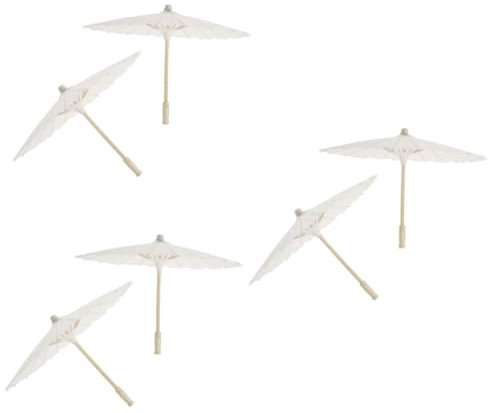 VALICLUD 6stücke Weißer Papierschirm Junge Mädchen Tanzschirm Zufälliger Stil Griff Für Partys Hochzeiten Feiern Und Kreative Bastelprojekte