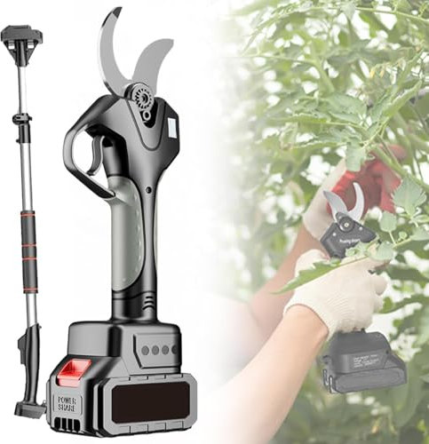 Beachtiful Cesoie Elettriche da Potatura, Cesoia a Batteria con Prolunga Pieghevole da 7,1 Piedi, Batteria da 21 V da 2 pacchi, Diametro di Taglio da 4 Pollici, Schermo LCD