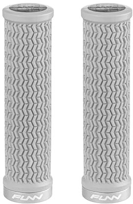 Funn Holeshot Mountain Bike Grips With Single Lock On Clamp, Lightweight And Ergonomic Bike Handle Grips With 22 mm Inner Diameter, Hardened End Bicycle Handlebar Grips For MTB/BMX (Gray)