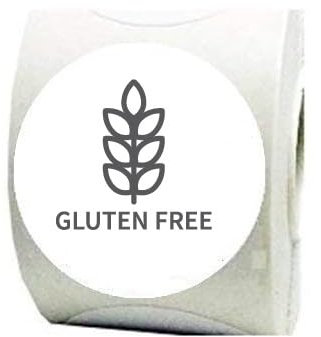 Lebensmittelallergenfreie Klebeetiketten, 300 Stück, 22 mm, verschiedene Optionen (Gluten free)
