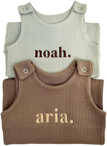 Soft Cotton Baby Dungarees, Personalised or Plain, Embroidered, 9 Colours, From Newborn to 3 Years - Ideal Baby Shower Gifts, Personalised Baby Gifts, Baby Clothes, New Baby Gifts