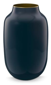 Pip Studio Metall Vase Oval Mittel Blau 30cm