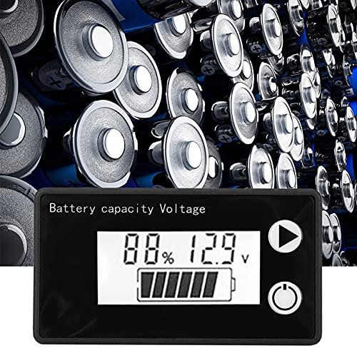 LCD Display DC8V,100V Battery Capacity Indicator Tester Lithium Battery Universal Digital Voltmeter, for Lead, Li,Ion, Li,Fe, Lithium Battery Tester, with ((10-100V) Blue +