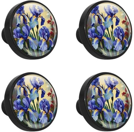 Juego de 4 tiradores de hermosos tiradores de pintura de iris para armario, armario, aparador, puertas, armarios, cajones, habitación de los niños