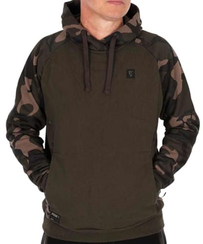 Fox Khaki/Camo Pullover Premium Hoodie - Angelpullover, Pullover für Angler, Angelbekleidung, Größe:XL