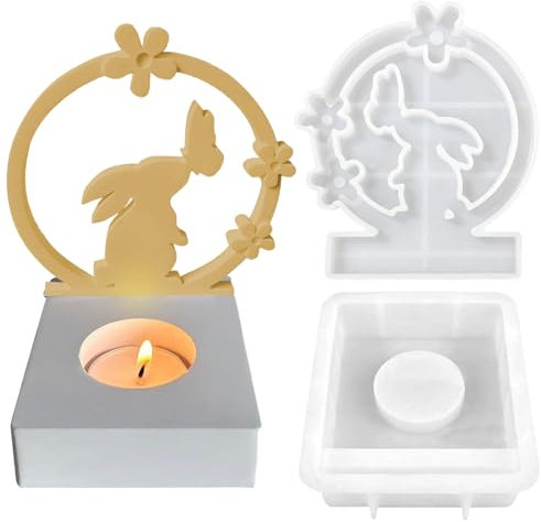 Silikonformen Gießformen,Silikonformen Ostern,Silikonform Hase mit Silikonform Kerzenhalter,3D Kaninchen Gießform Ostern,Ostern Hase Backform,Silikon Gießform,Gießformen Silikon,Osterhase Silikonform